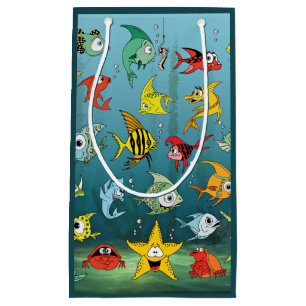 Cartoon Fish Underwater 2 Small Gift Bag