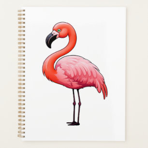 Cartoon flamingo illustration planner