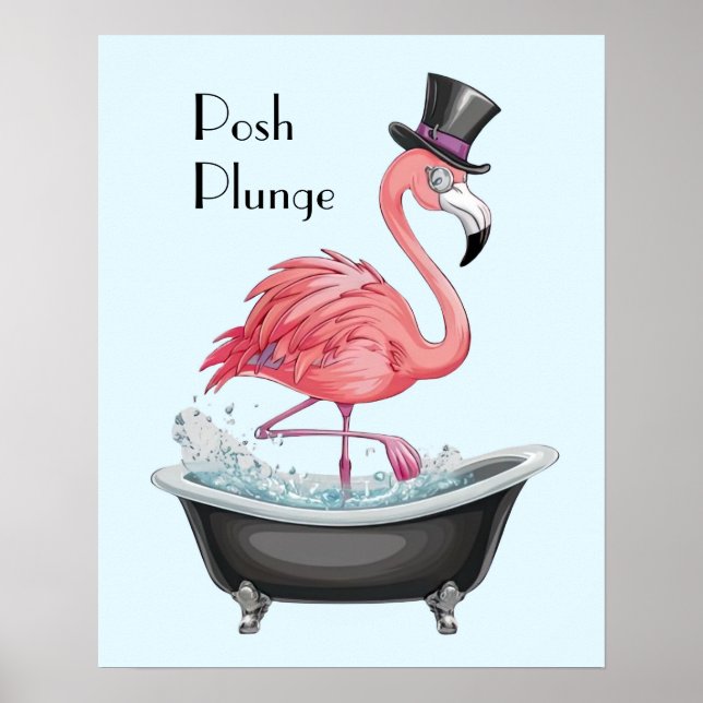 Cartoon Flamingo Poster (Front)