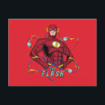 Cartoon Flash Atomic Graphic Postcard<br><div class="desc">Check out this fun cartoon graphic of Flash with hands on hips in this atomic style character graphic!</div>