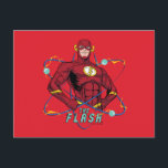 Cartoon Flash Atomic Graphic Postcard<br><div class="desc">Check out this fun cartoon graphic of Flash with hands on hips in this atomic style character graphic!</div>