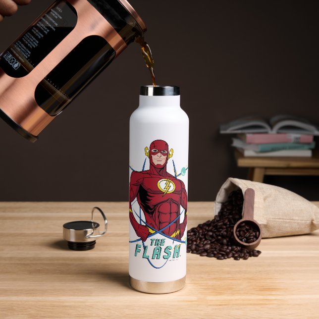 Cartoon Flash Atomic Graphic Water Bottle (Coffee)