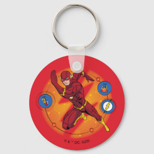 Cartoon Flash Laboratory Running Graphic Key Ring