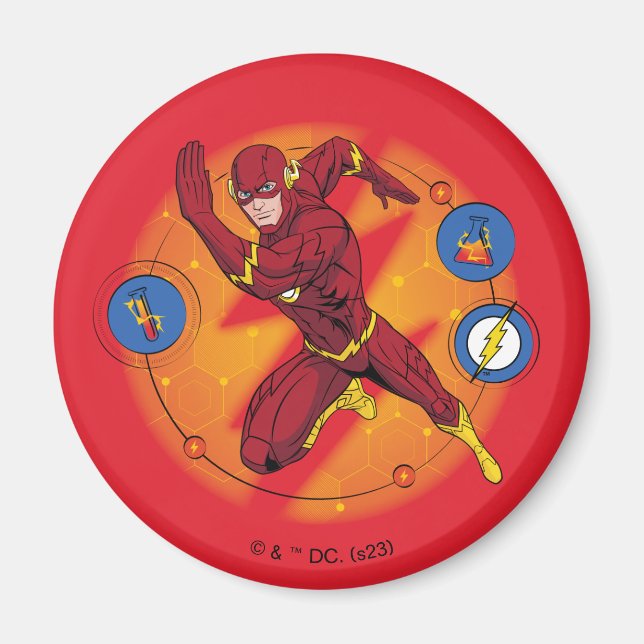 Cartoon Flash Laboratory Running Graphic Magnet (Front)