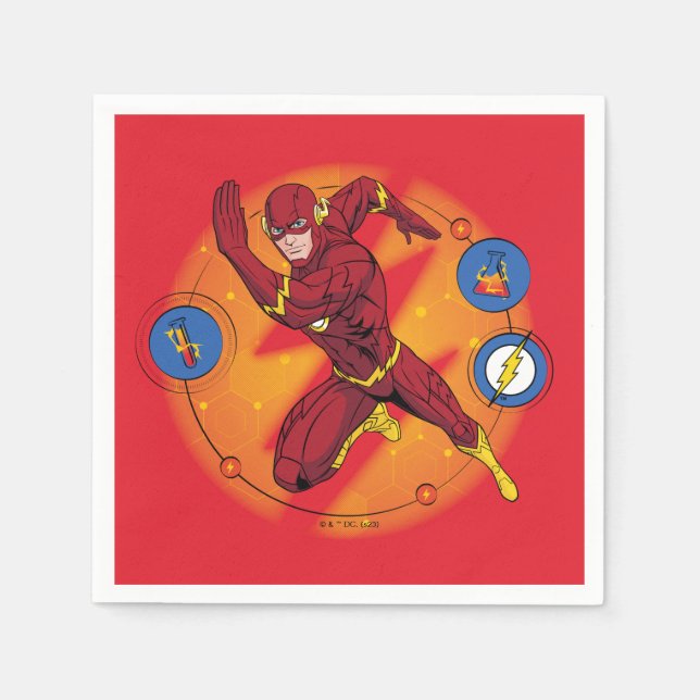 Cartoon Flash Laboratory Running Graphic Napkin (Front)