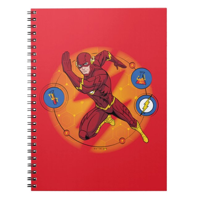 Cartoon Flash Laboratory Running Graphic Notebook (Front)