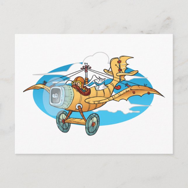 Cartoon Flivver Postcard (Front)