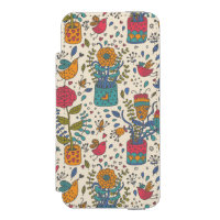 Cartoon floral pattern with birds 2