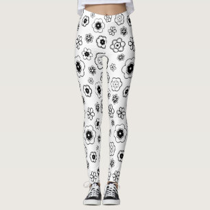 cartoon flowers leggings