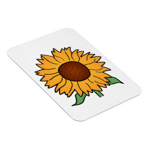Cartoon Flowers, Summer Floral Sunflower Magnet