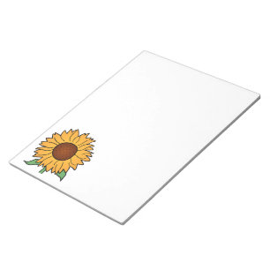 Cartoon Flowers, Summer Floral Sunflower Notepad