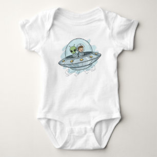 Cartoon Flying Alien Baby Bodysuit