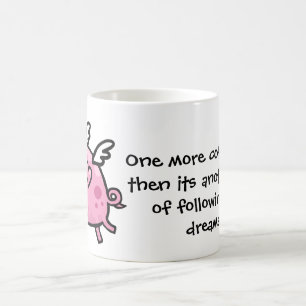 Cartoon Flying pig customisable text mug