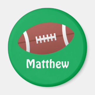Cartoon football green personalised name magnet