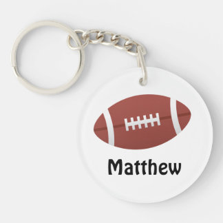 Cartoon football personalised name custom key ring