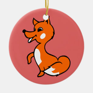Cartoon Fox Ceramic Ornament
