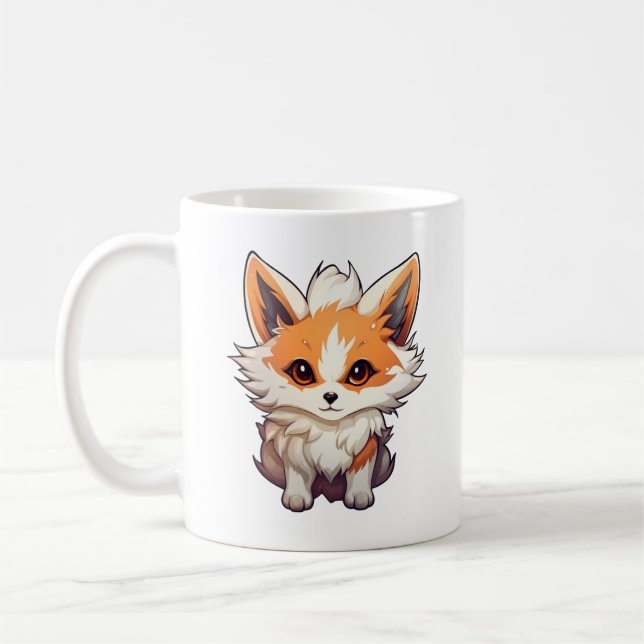 Cartoon fox illustration coffee mug (Left)