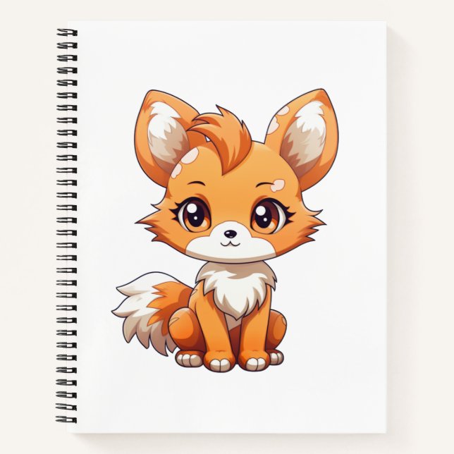 Cartoon fox illustration notebook (Front)