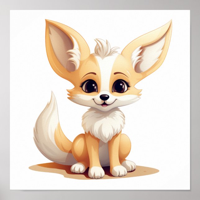 Cartoon fox illustration poster (Front)