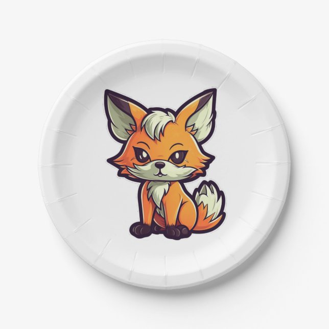 CARTOON FOX PAPER PLATE (Front)