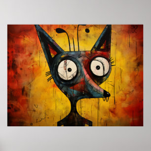 Cartoon fox poster