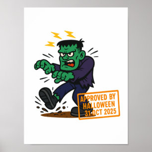  Cartoon Frankenstein – Approved by Halloween Poster