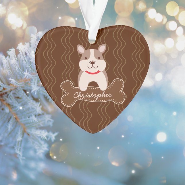 Cartoon French Bulldog Cute Puppy Dog Lovers Ornament (Creator Uploaded)