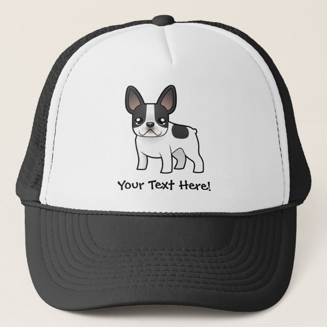 Cartoon French Bulldog Trucker Hat (Front)