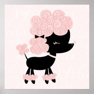 Cartoon French Poodle Children's Wall Art