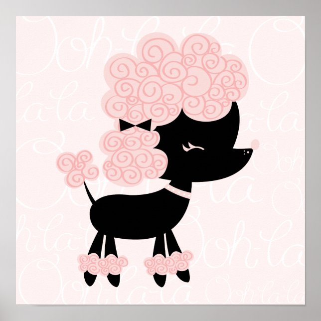 Cartoon French Poodle Children's Wall Art (Front)