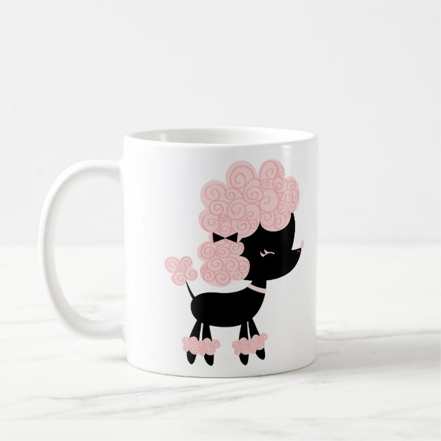 Cartoon French Poodle Coffee Mug (Left)