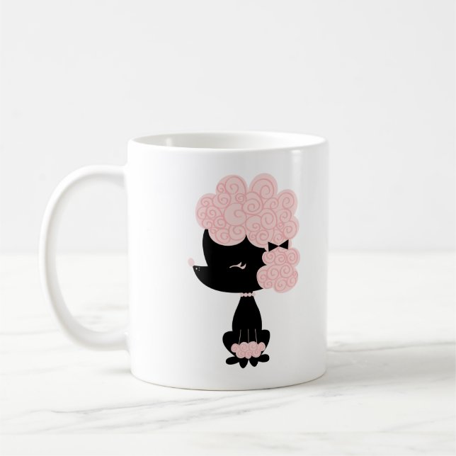 Cartoon French Poodle Coffee Mug (Left)