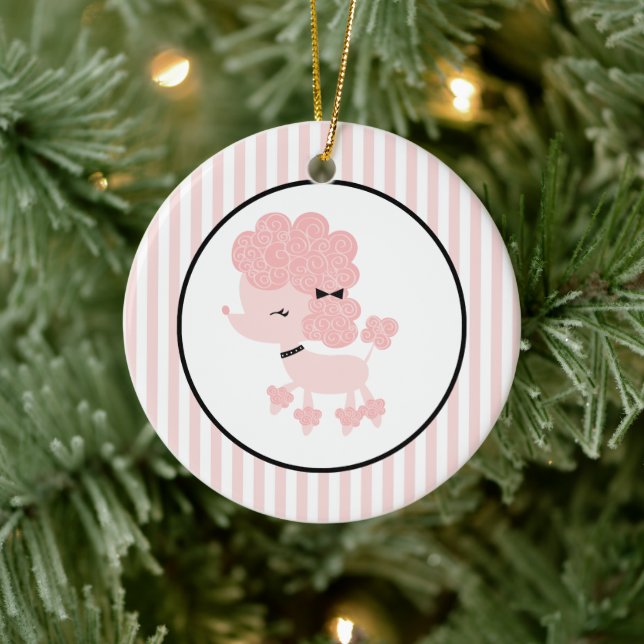 Cartoon French Poodle Custom Ornaments (Tree)