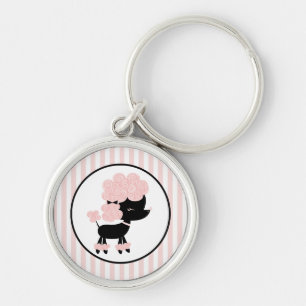 Cartoon French Poodle Key Ring