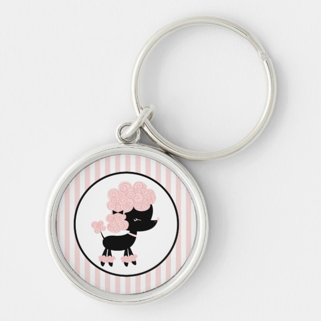 Cartoon French Poodle Key Ring (Front)