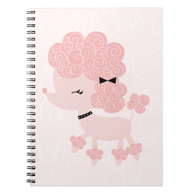 Cartoon French Poodle Notebook (Front)