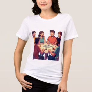 Cartoon Friends Game Night T-Shirt Tri-Blend Shirt