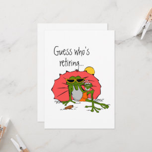 Cartoon Frog at the Beach Retirement Party Invitation