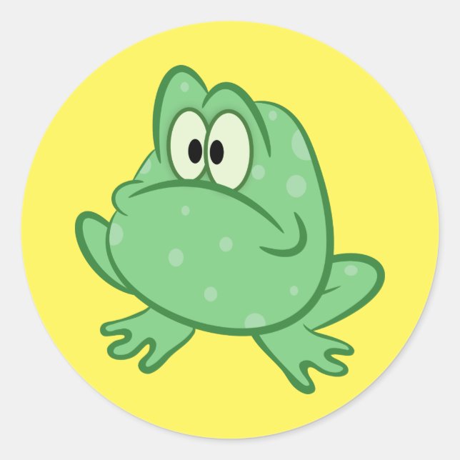 Cartoon frog classic round sticker (Front)