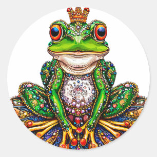 Cartoon frog classic round sticker