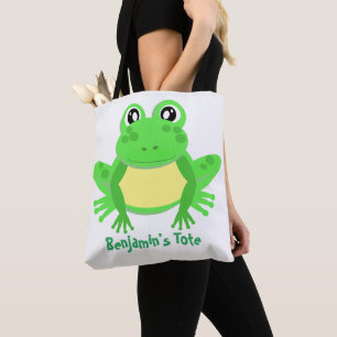 Cartoon Frog Green Cute  Tote Bag