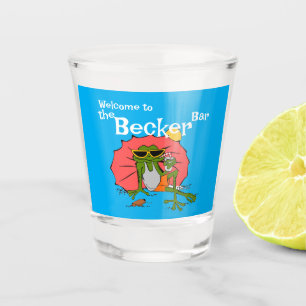 Cartoon Frog On The Beach Customisable Shot Glass