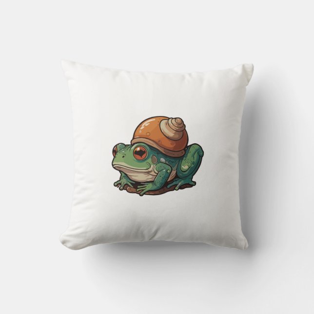 Cartoon Frog with a Snail Shell Cushion (Front)