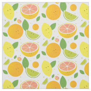Cartoon Fruit Lemon Lime Grapefruit Orange Citrus Fabric