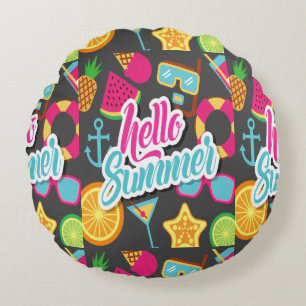 Cartoon Fruits Round Cushion