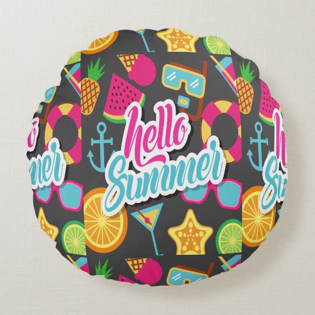 Cartoon Fruits      Round Cushion (Front)