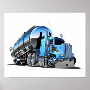 Cartoon fuel truck poster