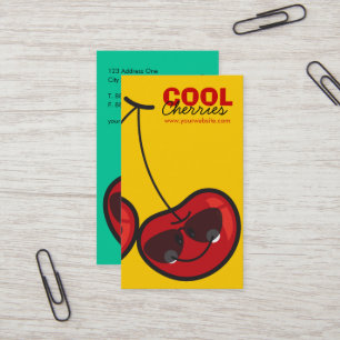 Cartoon Fun Comic Funny Cheeky Red Cherries Cherry Business Card