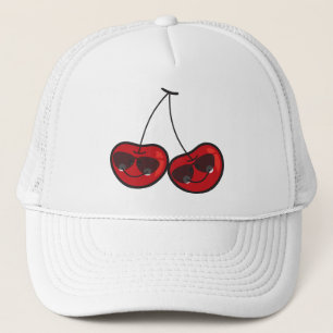 Cartoon Fun Comic Funny Cheeky Red Cherries Cherry Trucker Hat