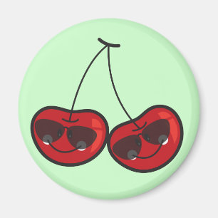 Cartoon Fun & Cool Cheeky Cherries With Sunglasses Magnet